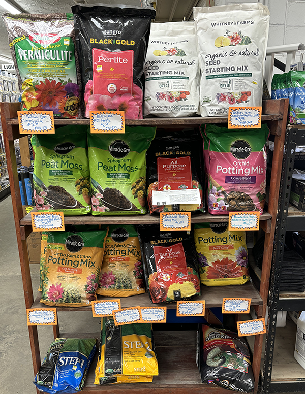 Ideal Supplies Spring Landscaping Supplies Fertilizer organic Potting mix vermiculite perlite peat moss. Come in to Ideal Supplies next time your in Ludlow, KY for your Spring time landscaping needs.