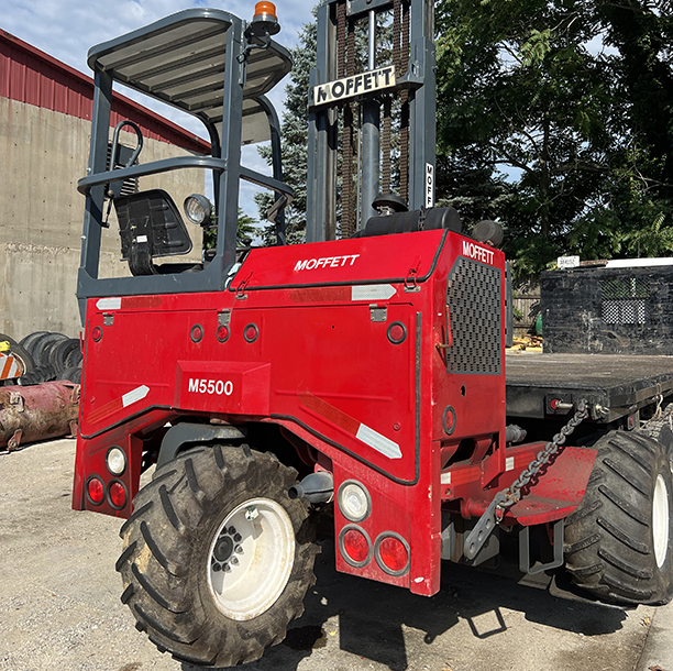 Ideal Supplies Moffett truck and place materials where you want them with the skid steerer.