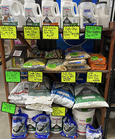 Ideal Supplies concrete supplier Safe Step Ice Melt Polar Express Ice Melt 50 LB bag. Come in to Ideal Supplies next time your in Ludlow, KY for your Winter supplies.