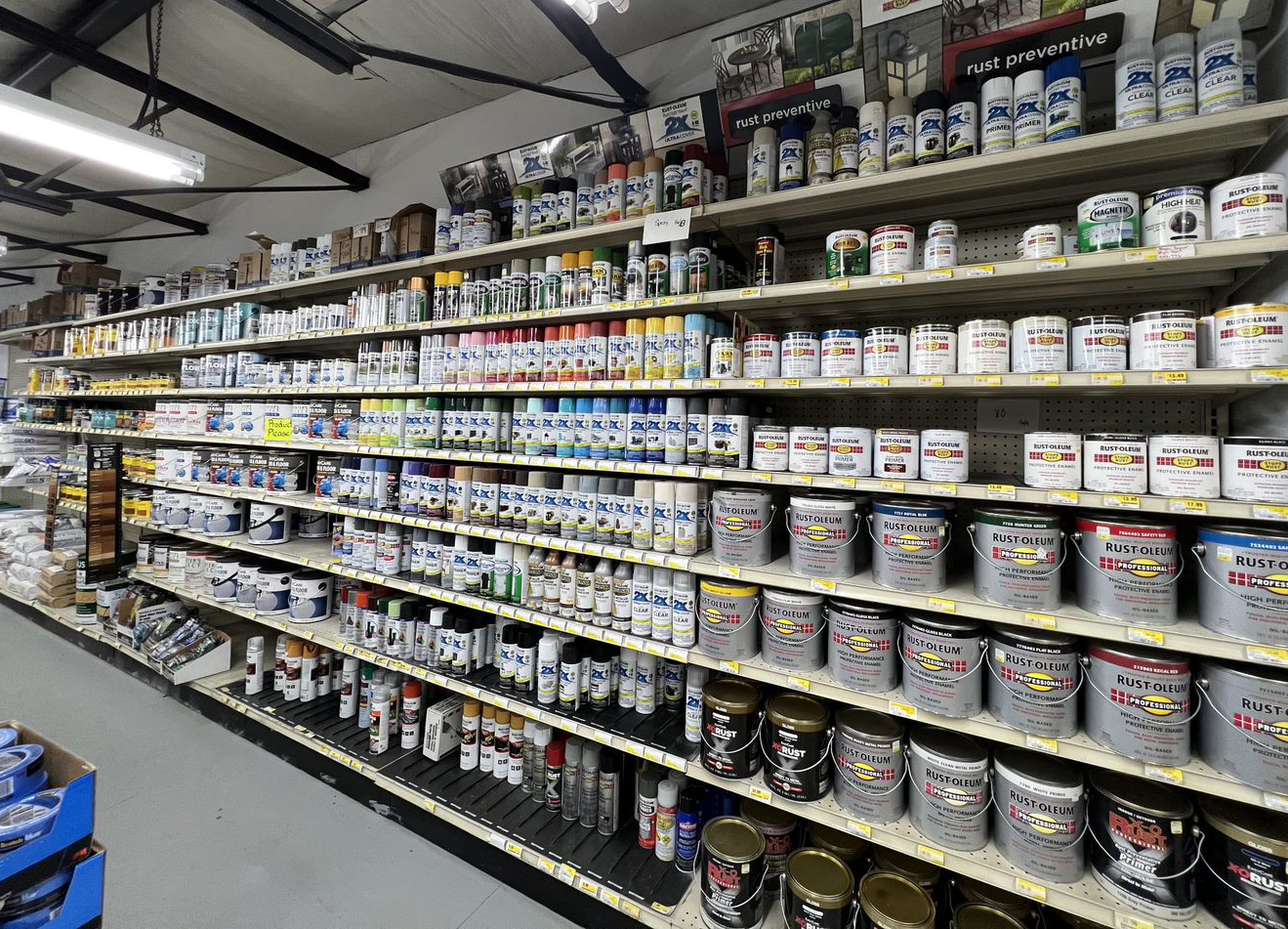 Ideal Supplies provides an array of paint: from interior to exterior, latex to oil, chalk and craft.