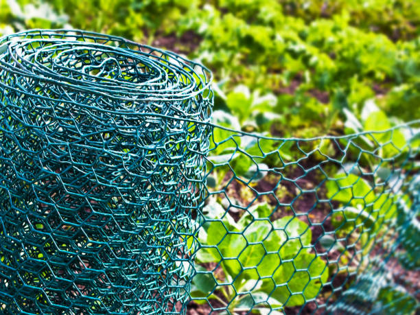 Ideal Supplies green metal post plastic barrier poultry chicken wire